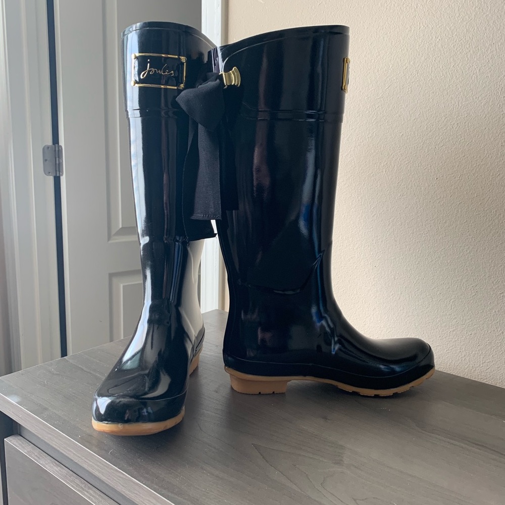 Joules black rain boots
